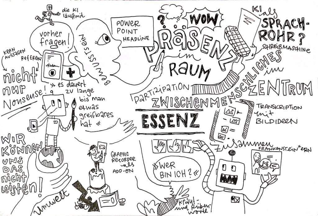 Graphic Recording und KI, Sketchnote auf Papier