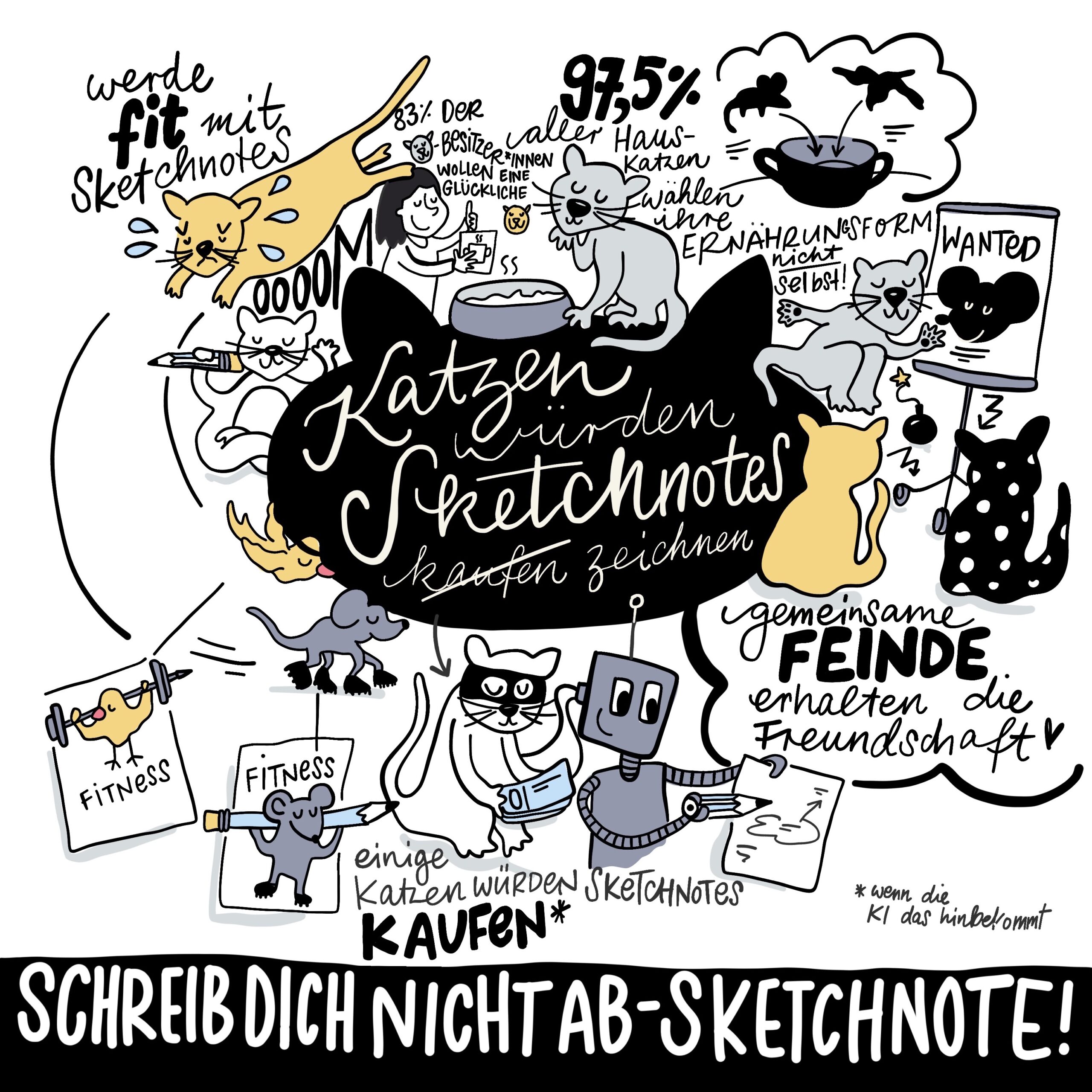 Katzen würden Sketchnotes zeichnen