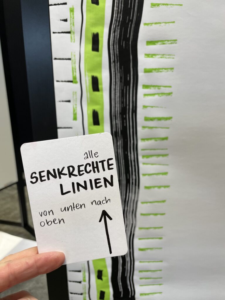 Imperfect Actions-Workshop Beispielhafte Karte "Senkrechte Linien"